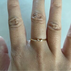 Woman Gold Ring Size 7 Leaf Marquise Stacking Minimalist Quiet Luxury Cluster